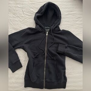 brandy melville christy hoodie zip up navy blue sweater sweatshirt